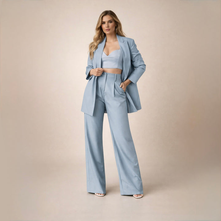 Completo Pantalone con Blazer Azzurro