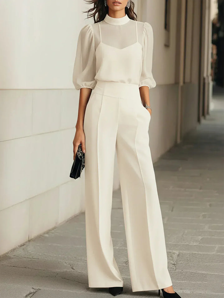 Completo Pantalone con Blusa Velata