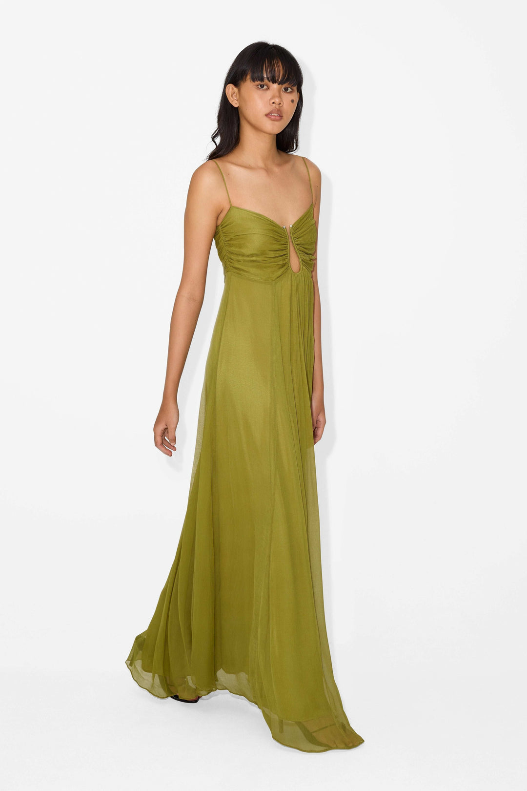 Abito Lungo Verde Stile Impero