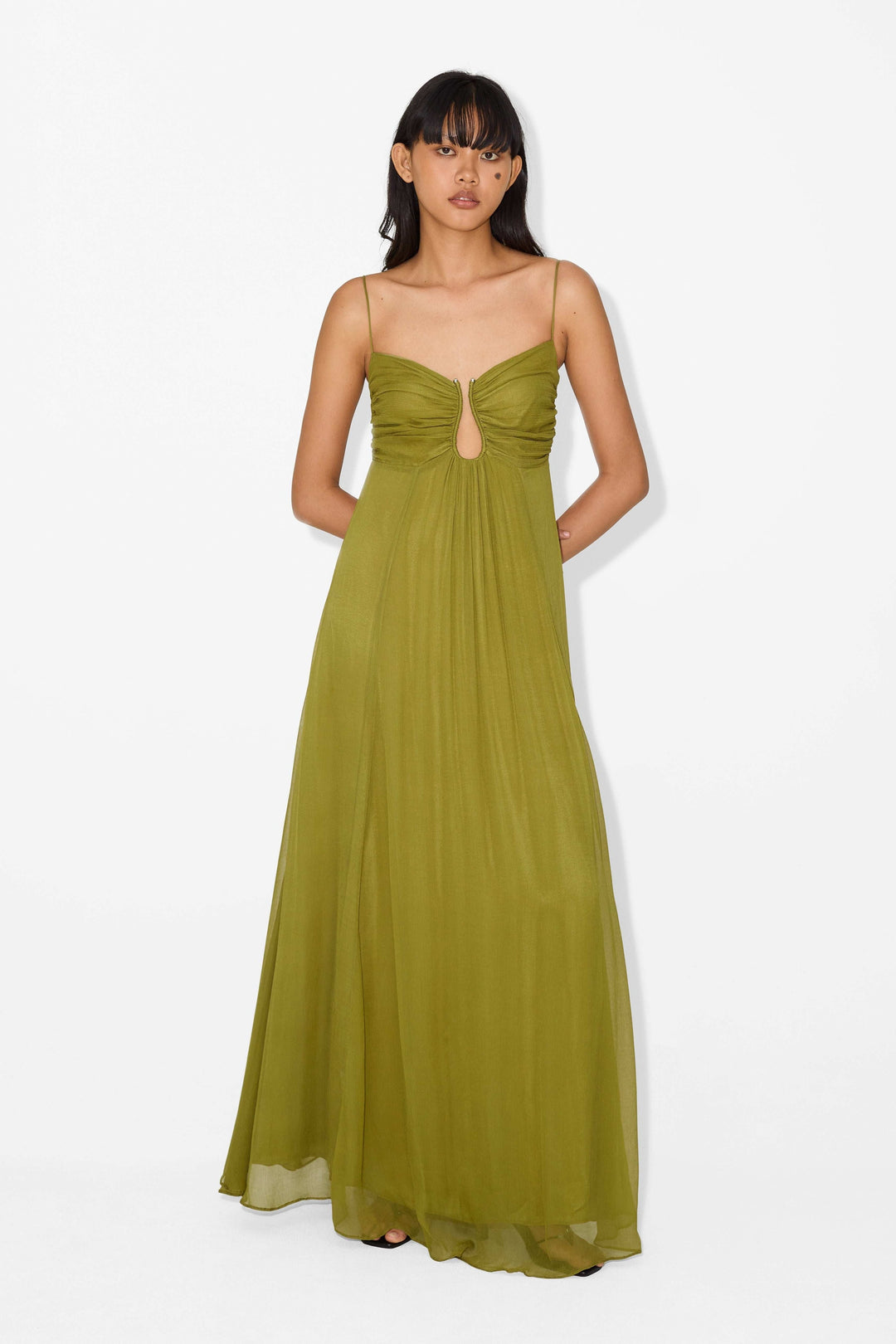Abito Lungo Verde Stile Impero
