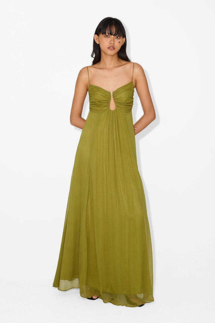Abito Lungo Verde Stile Impero