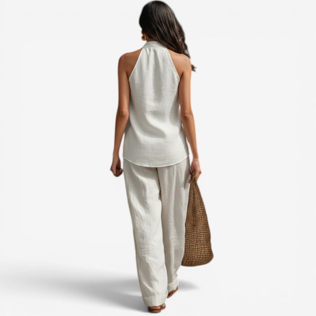 Completo Pantalone con Scollo Halter