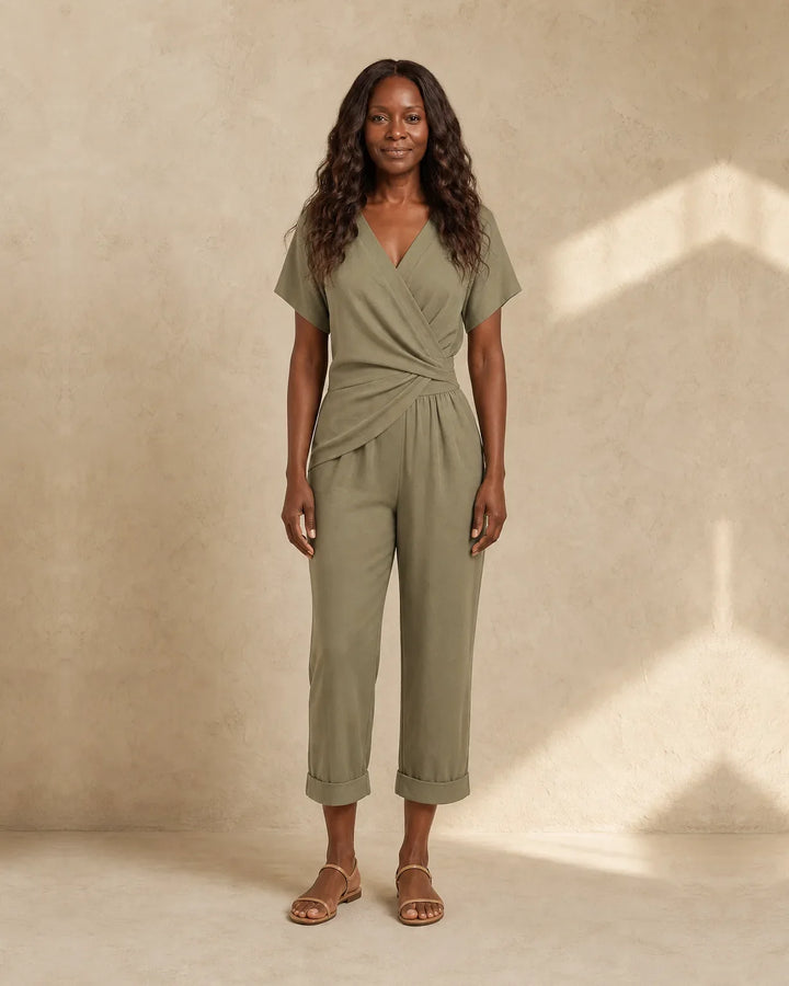 Completo Pantalone con Top Incrociato