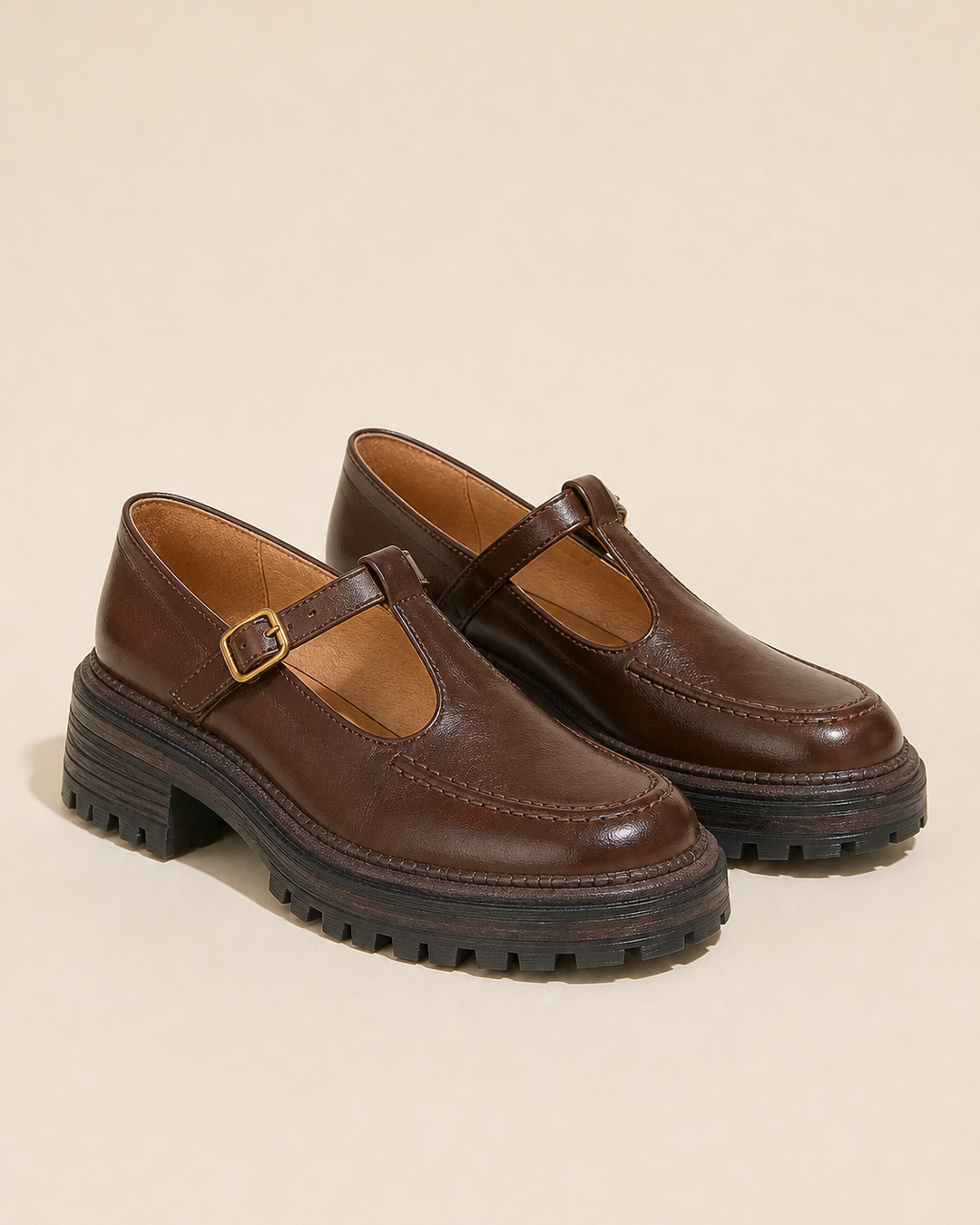Scarpe Mary Jane con Suola Carrarmato