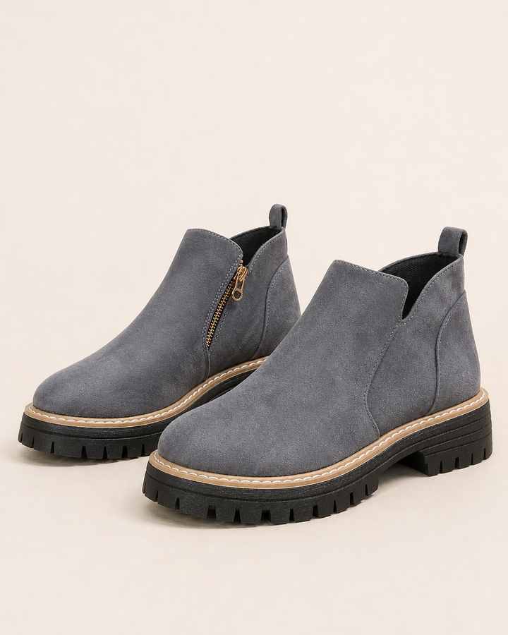 Stivaletti Chunky con Zip Laterale