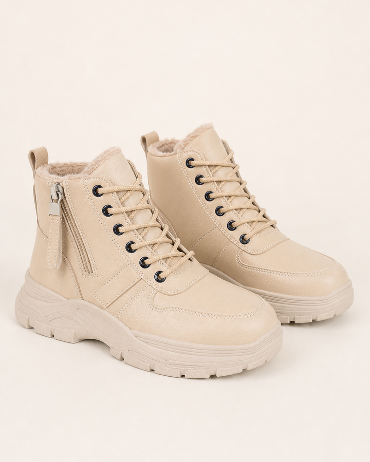 Anfibi con Platform e Zip Laterale