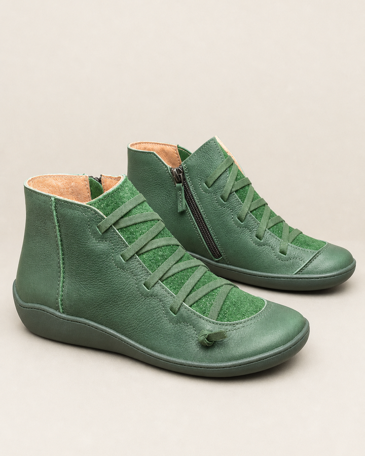 Stivaletti Casual con Lacci e Zip