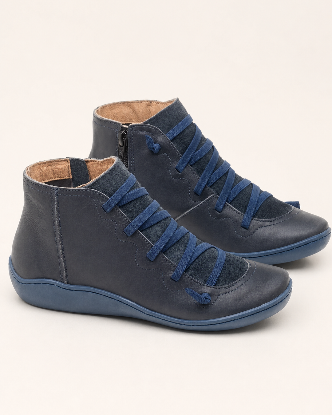 Stivaletti Casual con Lacci e Zip