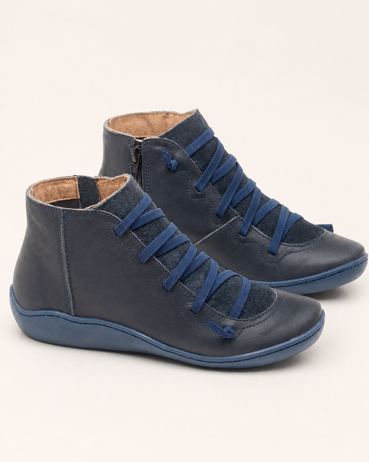 Stivaletti Casual con Lacci e Zip