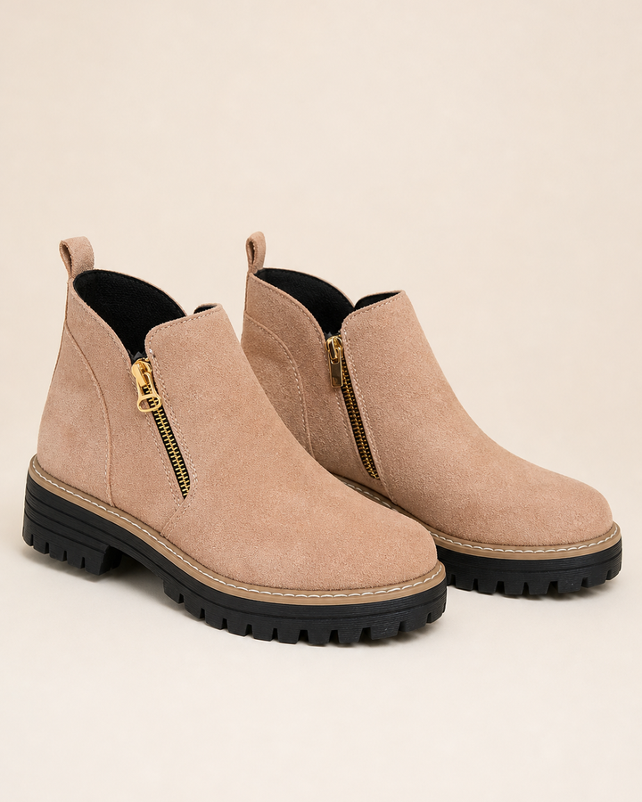 Stivaletti Chunky con Zip Laterale