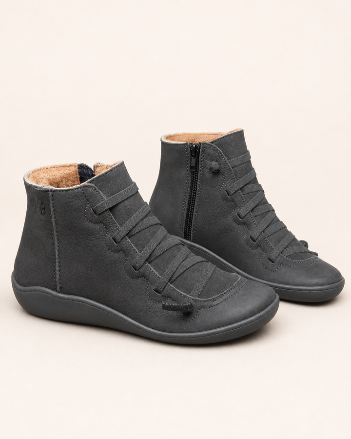 Stivaletti Casual con Lacci e Zip
