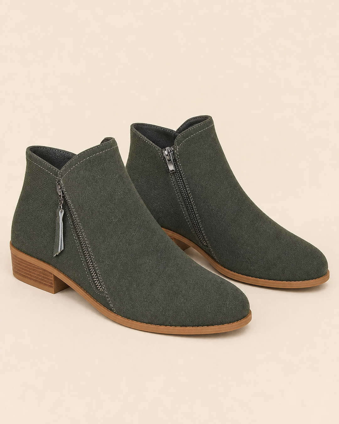 Stivaletti Bassi con Doppia Zip