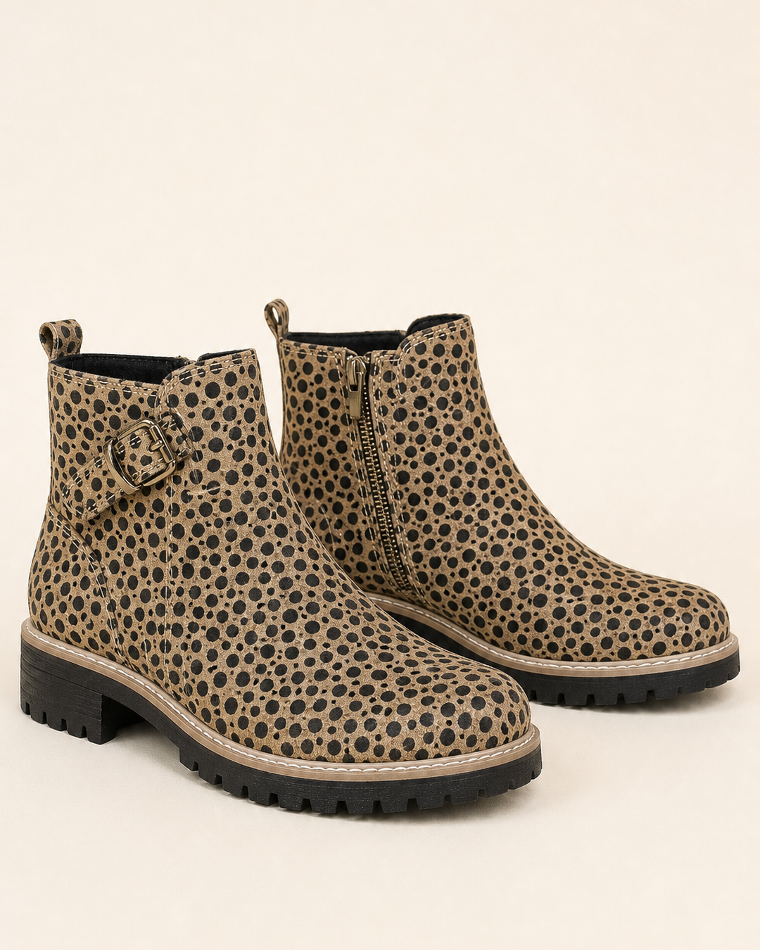 Stivaletti Chunky con Zip Laterale