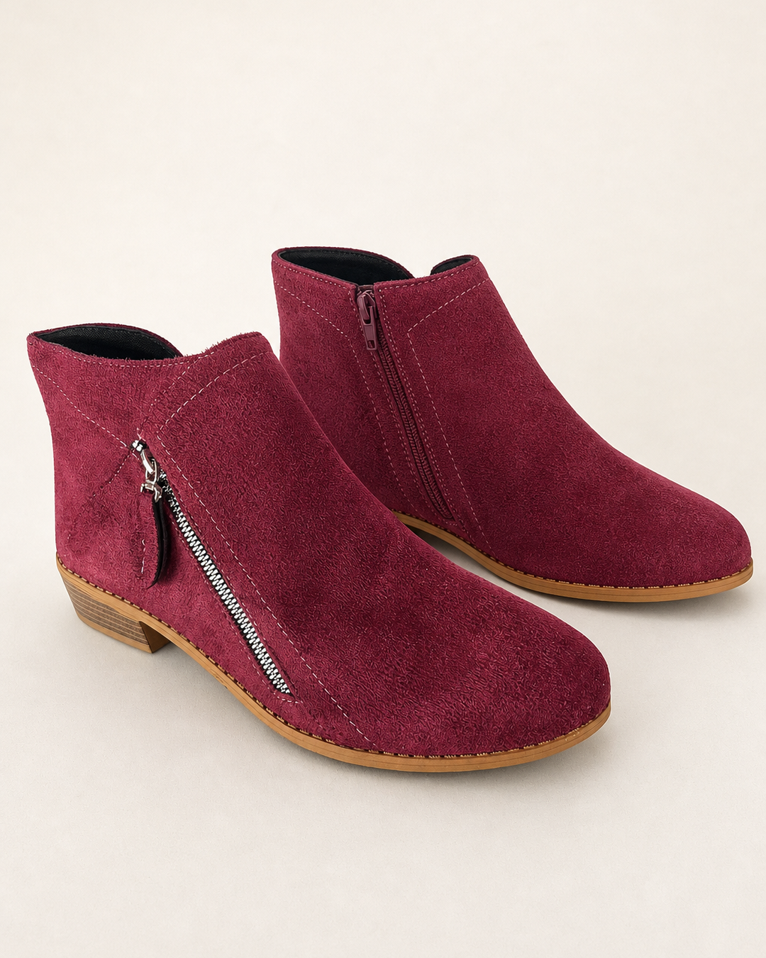 Stivaletti Bassi con Doppia Zip