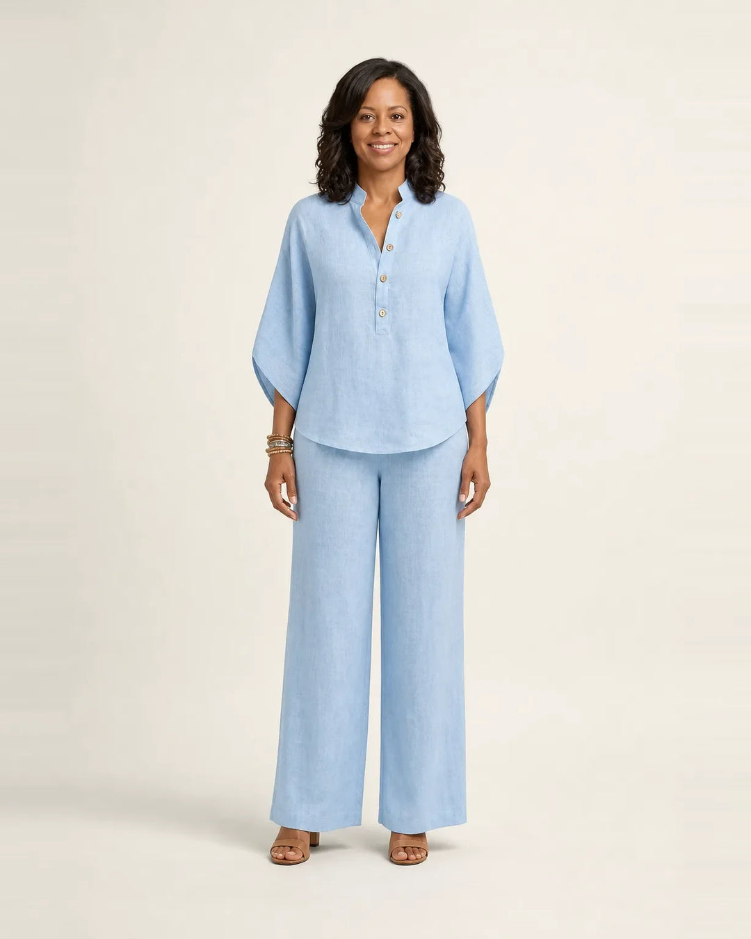 Completo con Blusa e Pantalone Largo
