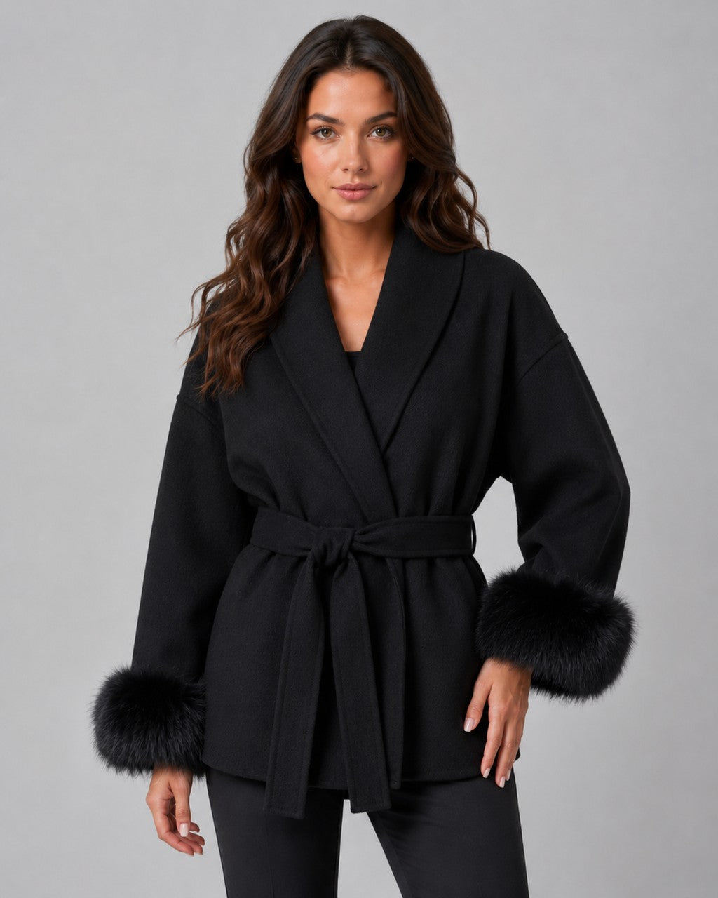 Cappotto a Vestaglia con Cintura
