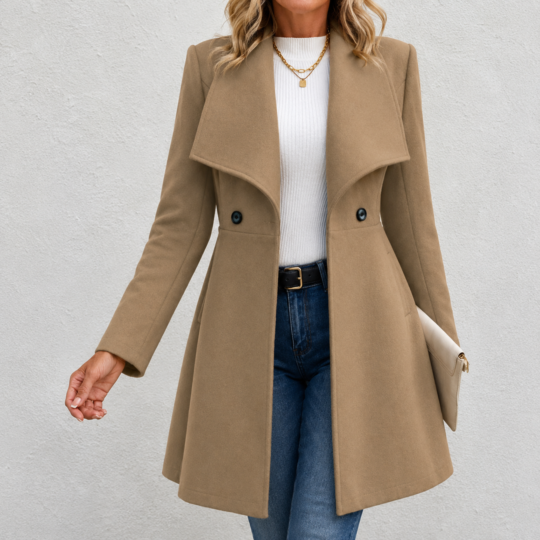 Cappotto Svasato con Collo Ampio