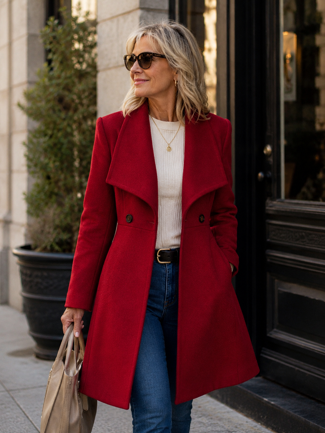Cappotto Svasato con Collo Ampio