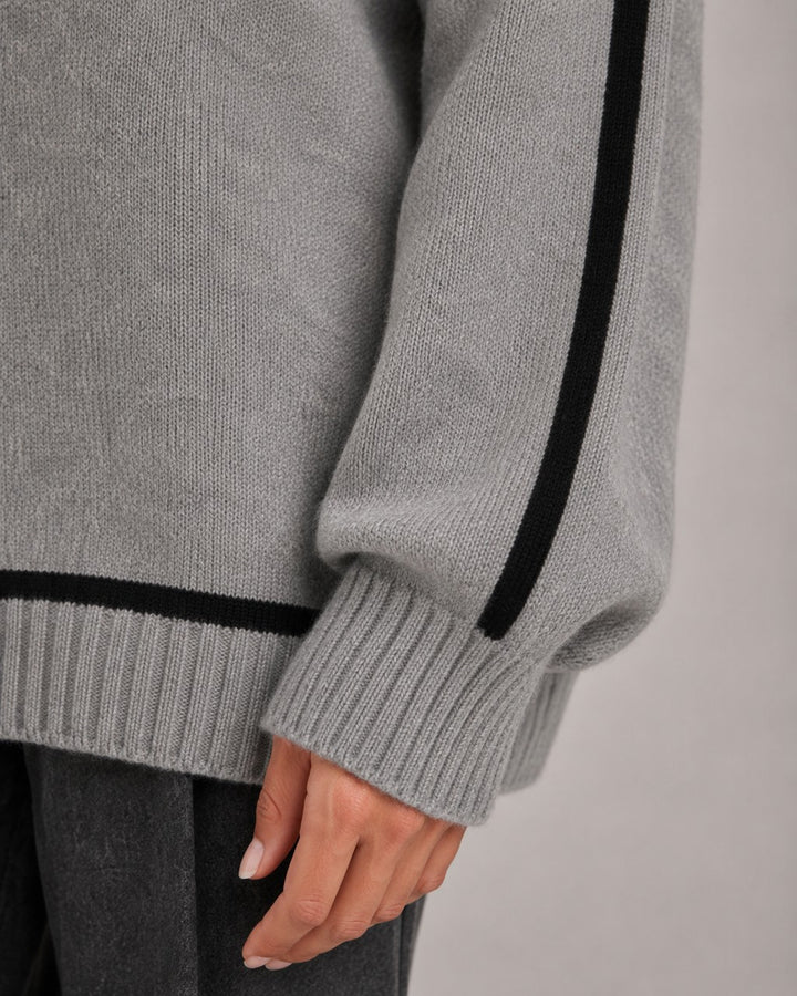 Maglione a Collo Alto con Righe