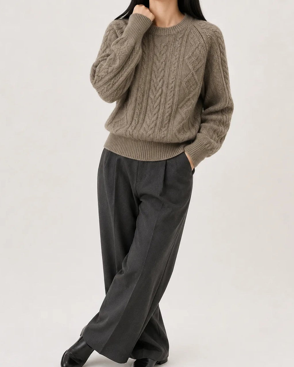 Maglione a Trecce Girocollo