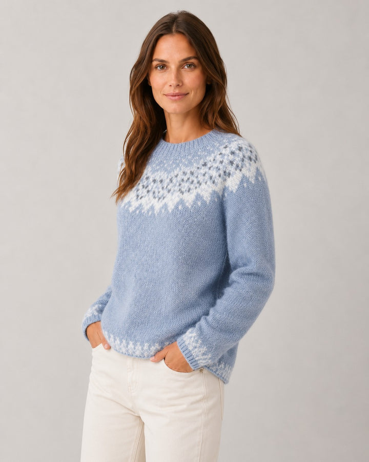 Maglione Azzurro con Sprone Fantasia