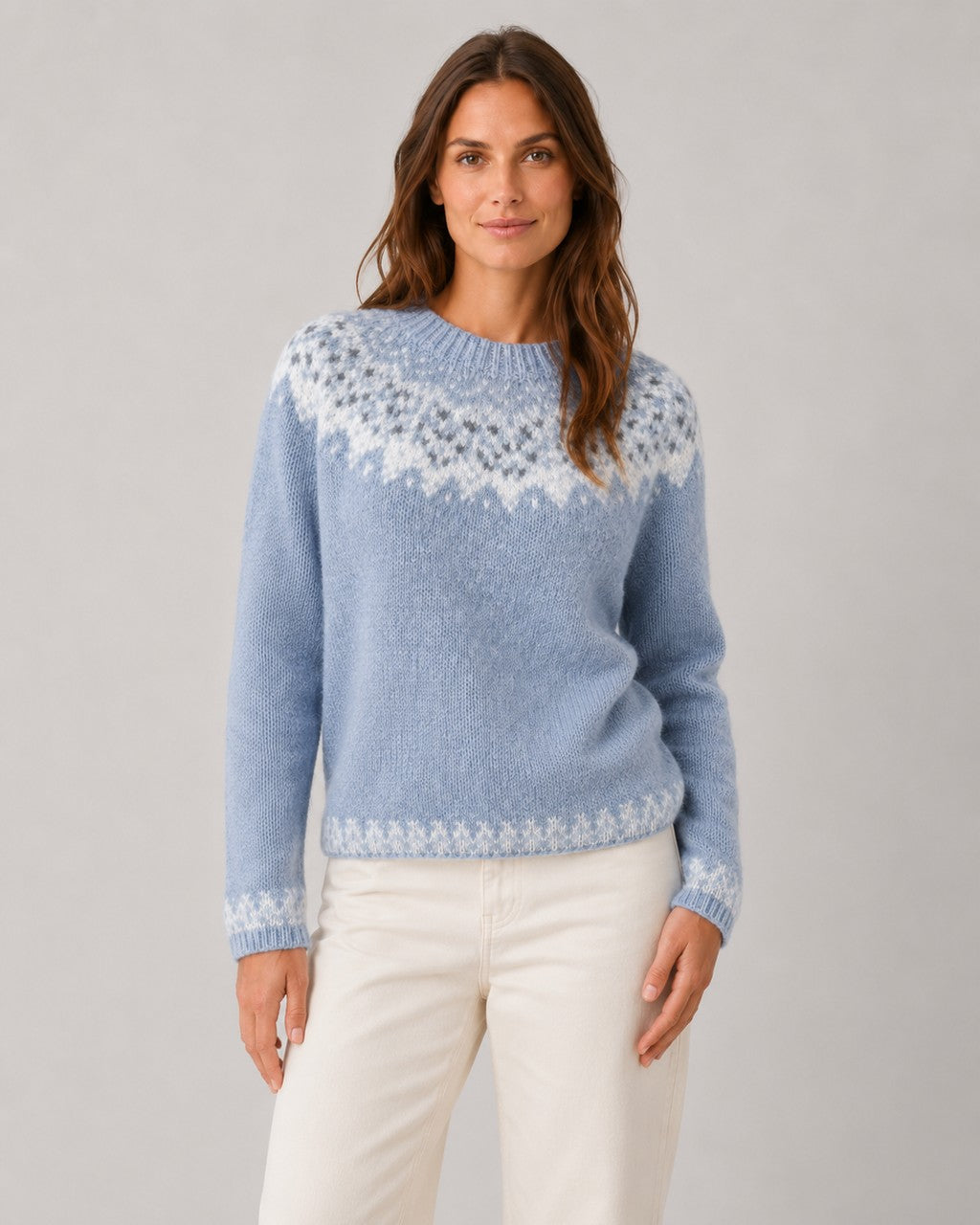 Maglione Azzurro con Sprone Fantasia