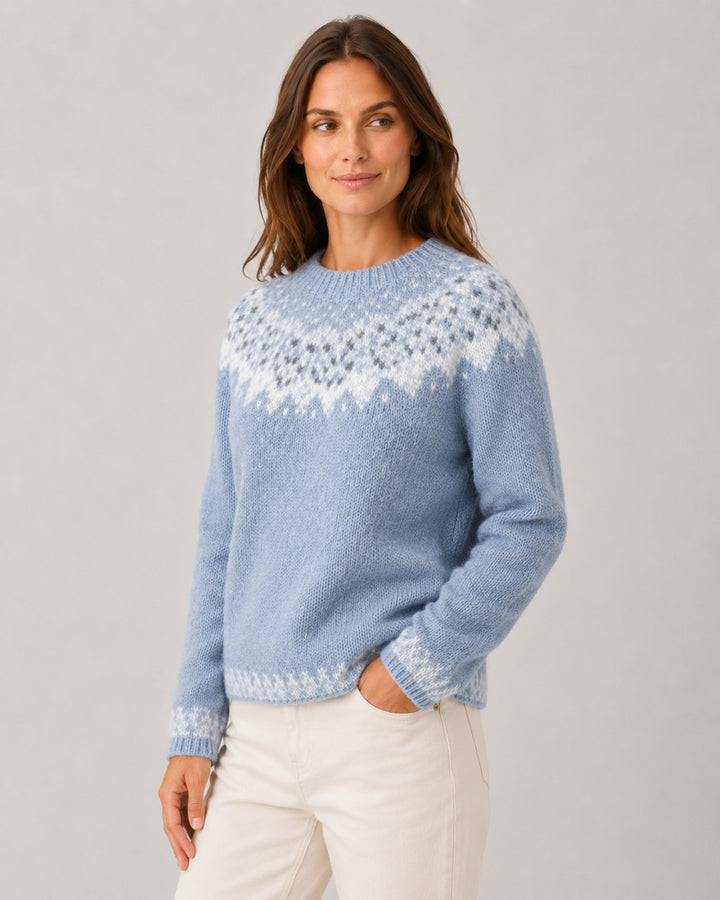 Maglione Azzurro con Sprone Fantasia