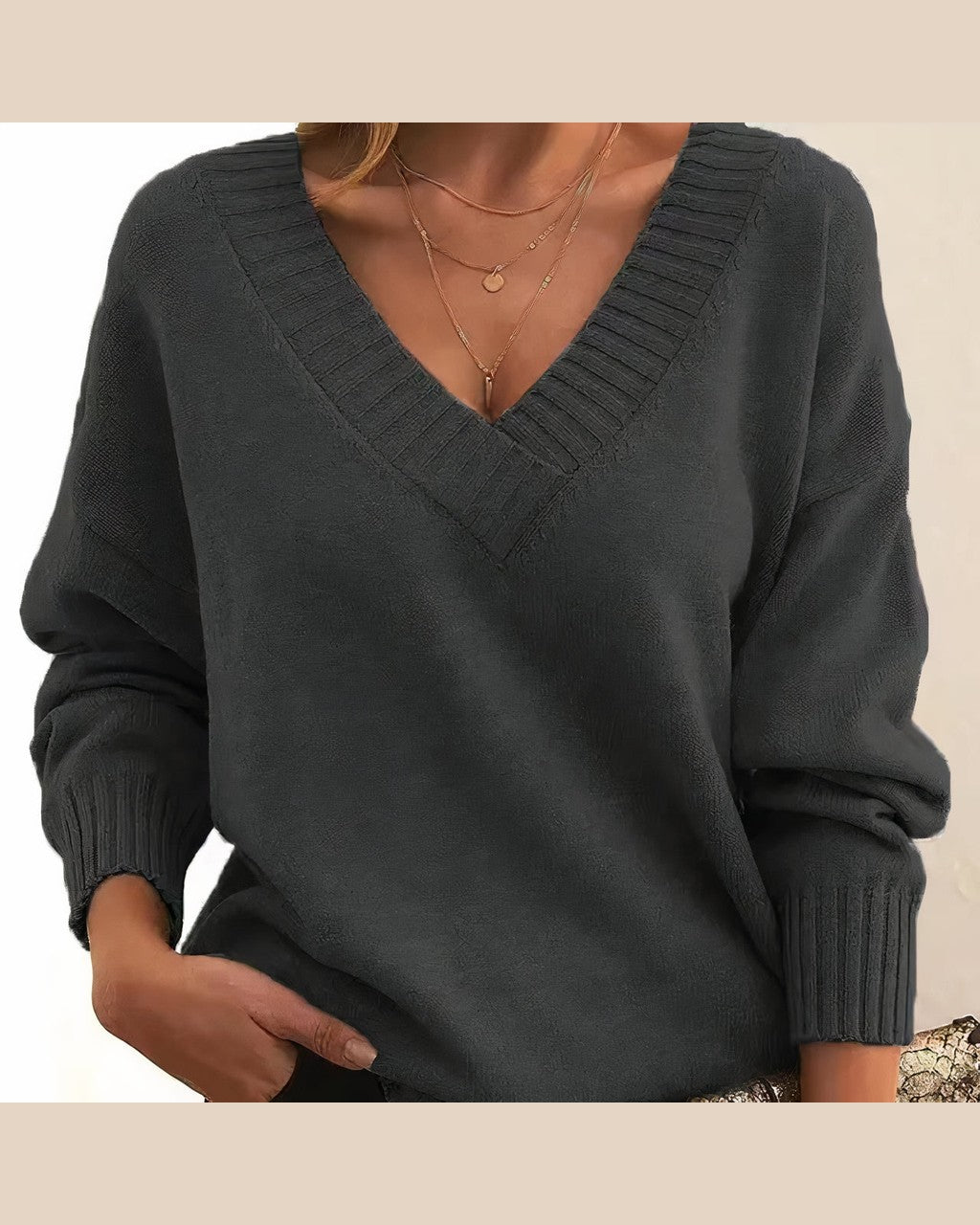 Maglione Morbido con Scollo a V