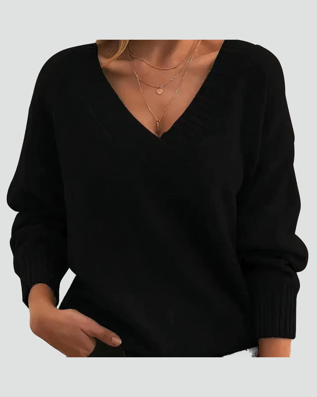Maglione Morbido con Scollo a V