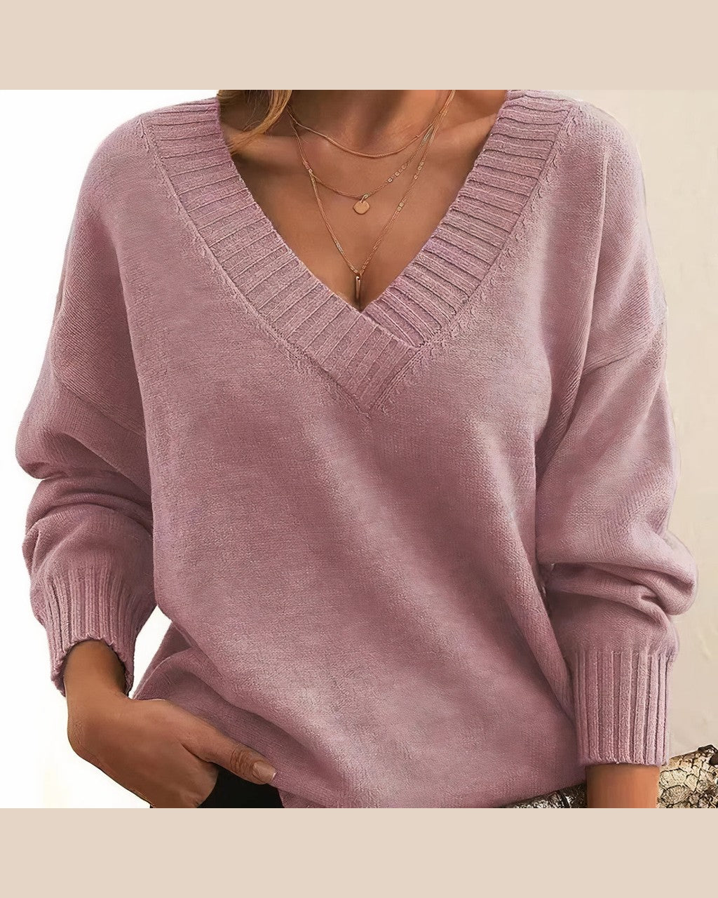 Maglione Morbido con Scollo a V