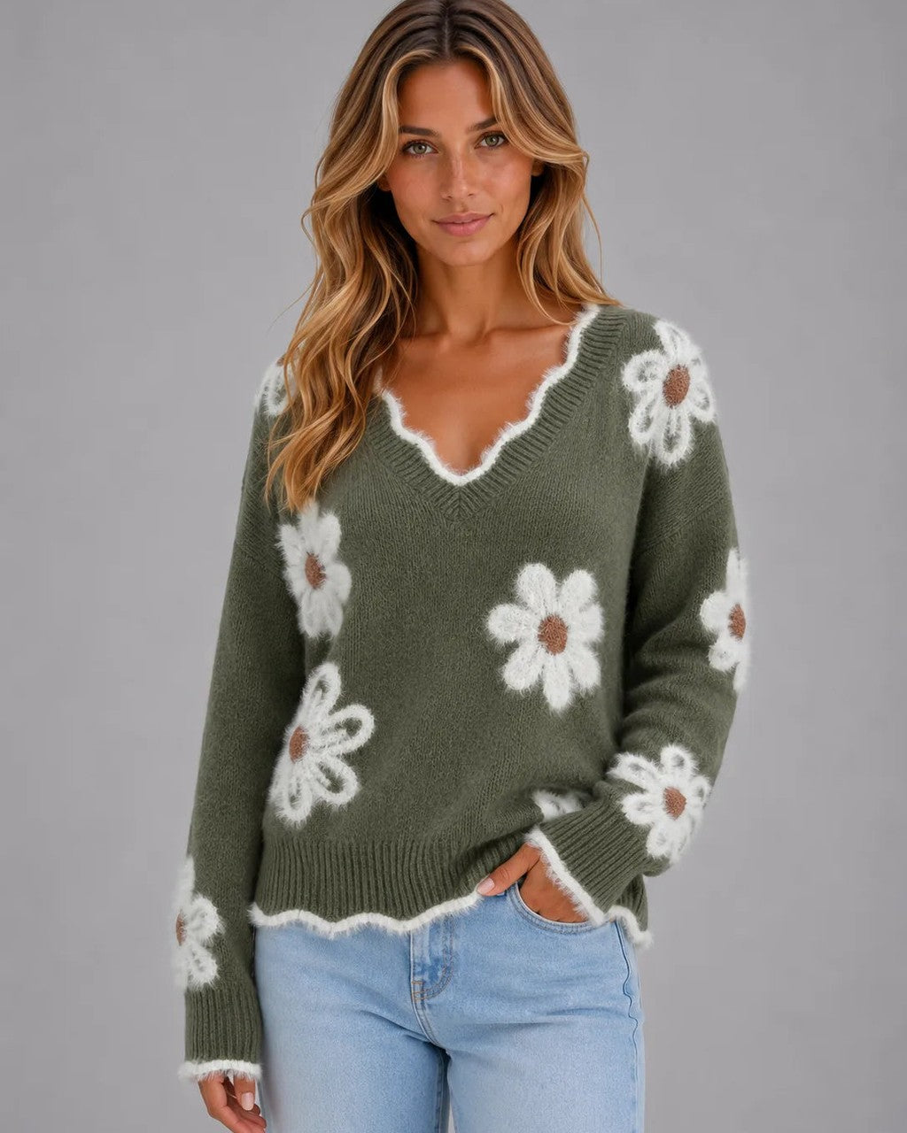 Maglione Soffice a Fiori