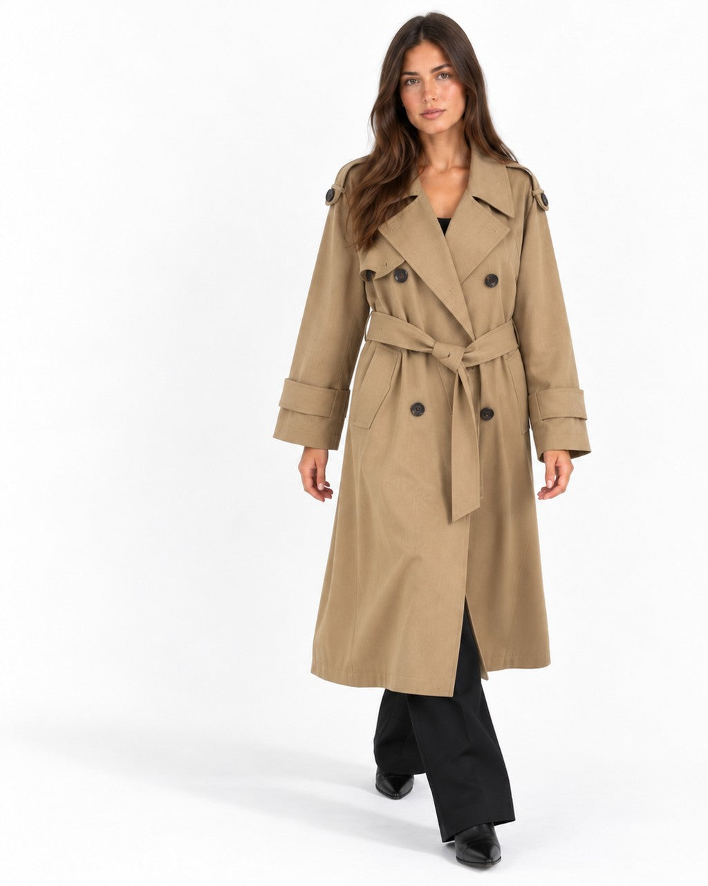 Trench Lungo con Revers Ampi