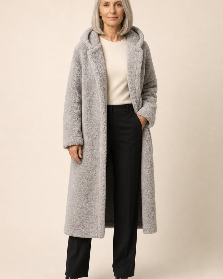 Cappotto Avvolgente con Cappuccio