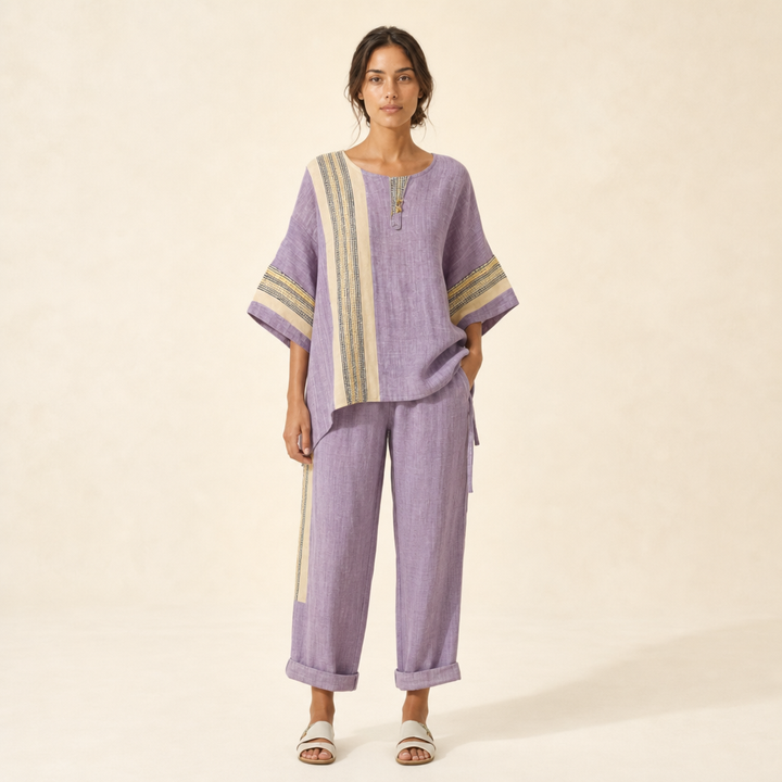 Completo Due Pezzi a Righe Verticali