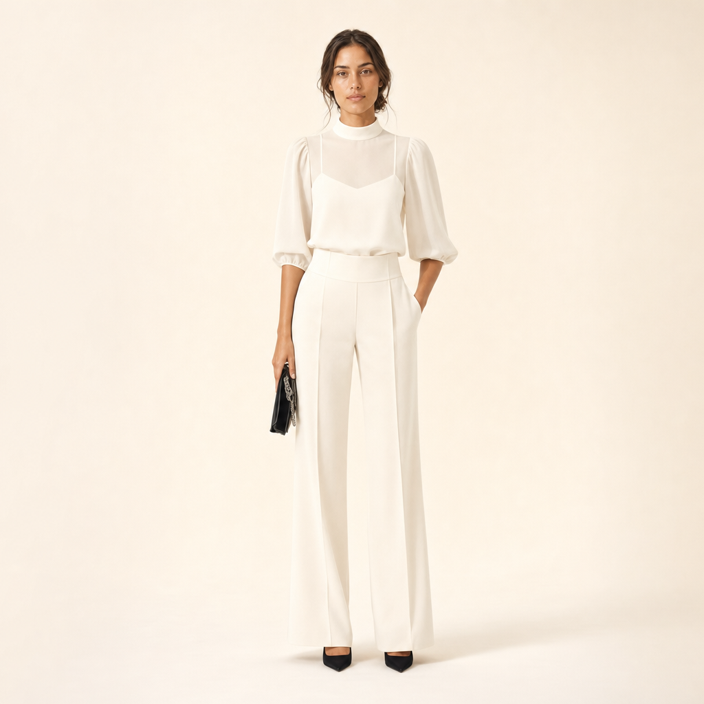 Completo Pantalone con Blusa Velata
