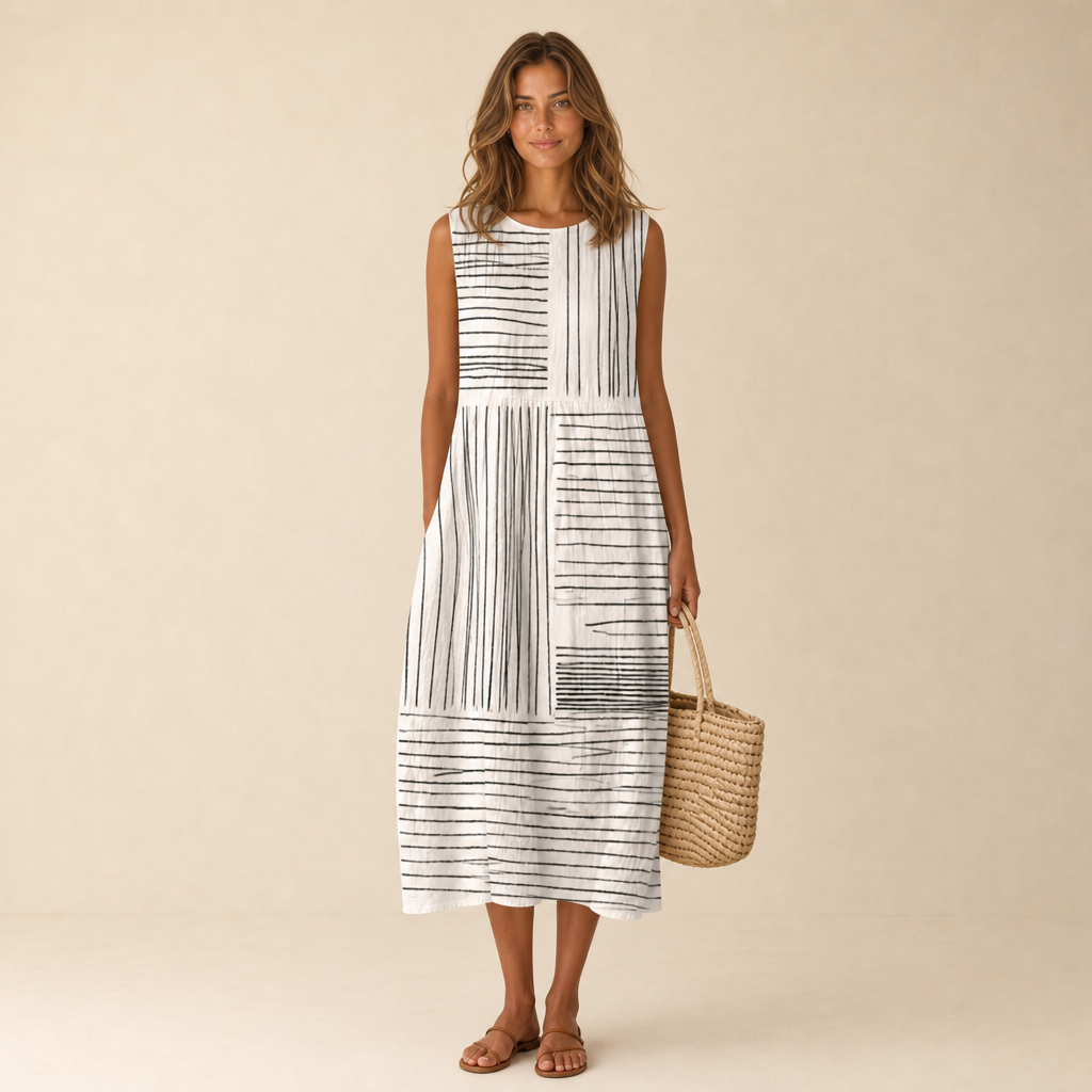 Vestito Midi Bianco e Nero