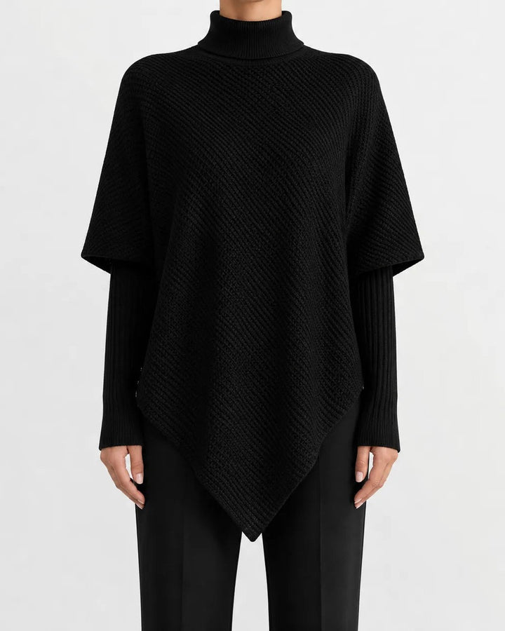 Maglione a Collo Alto Asimmetrico