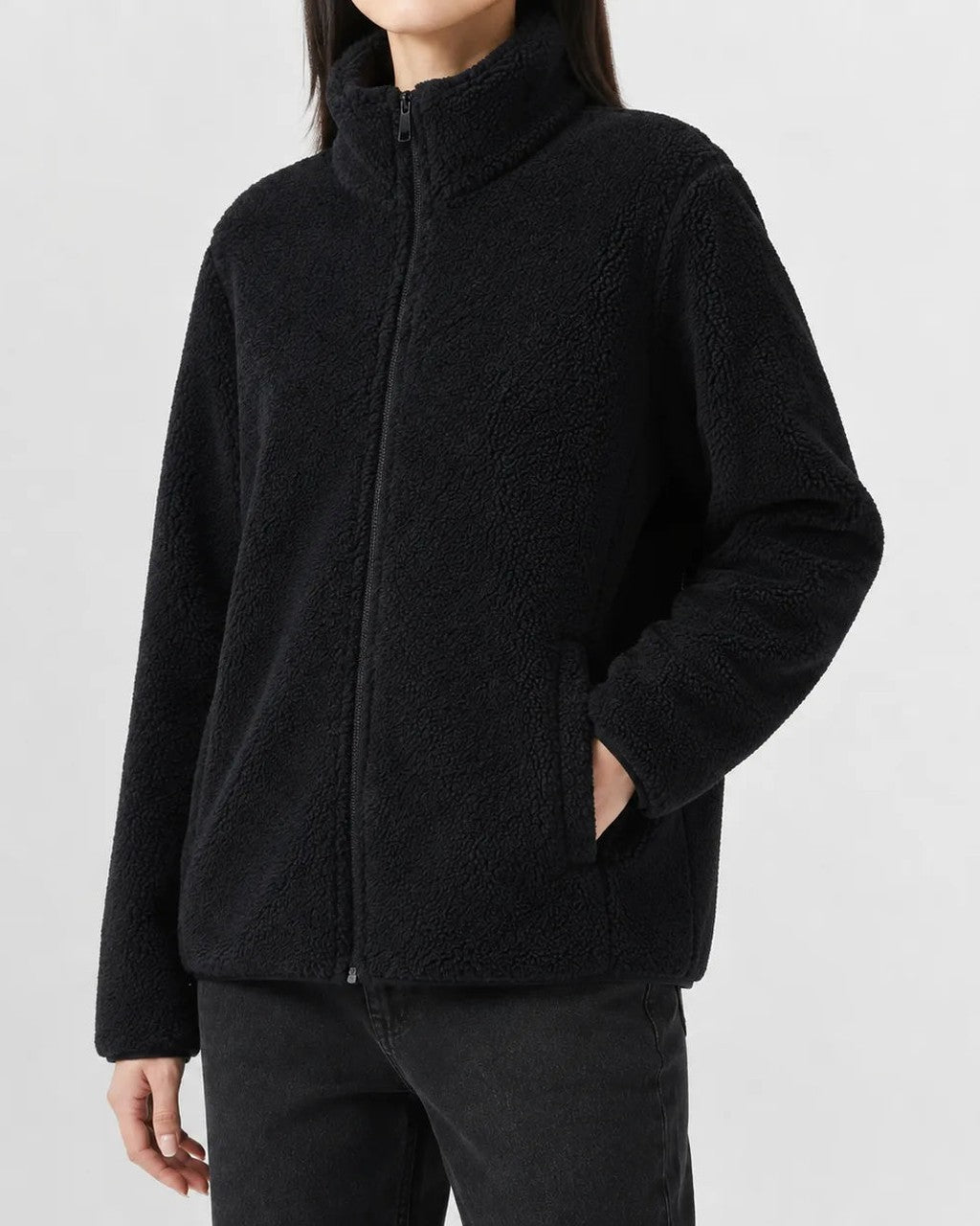 Giacca Morbida a Collo Dritto