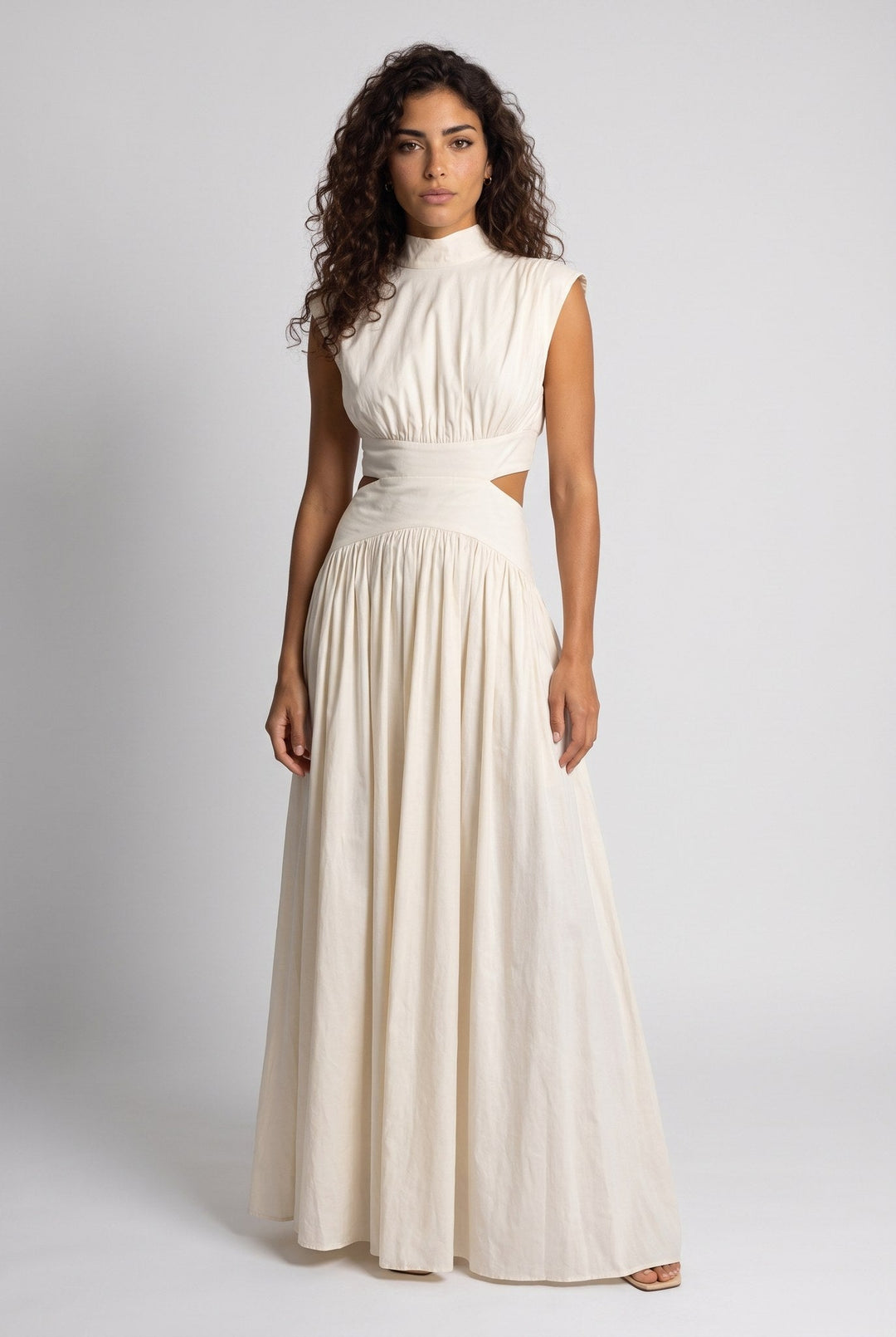 Abito Maxi con Collo Alto