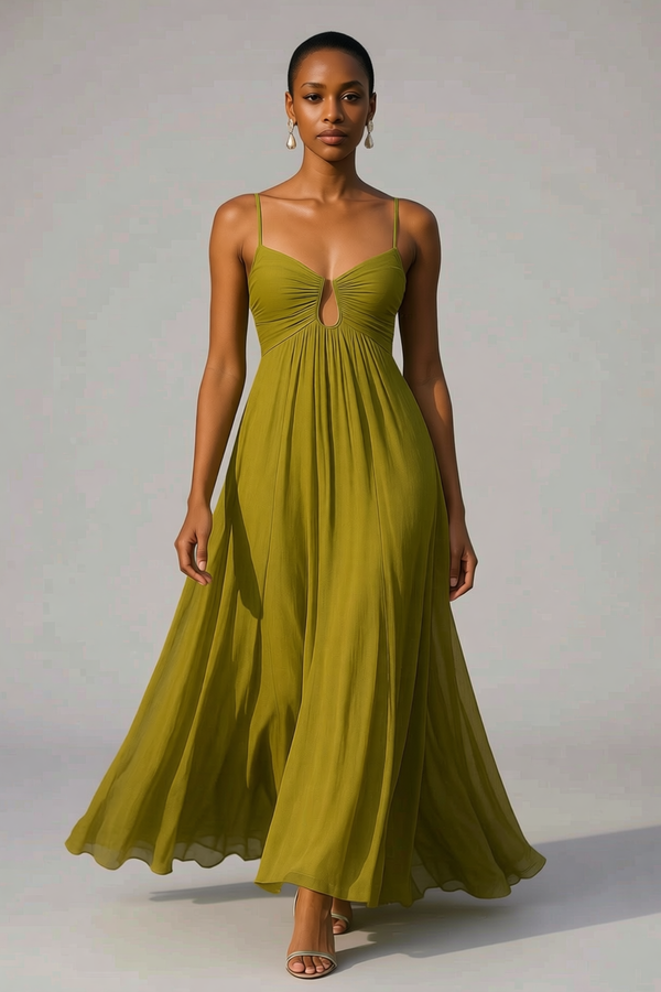Abito Lungo Verde Stile Impero