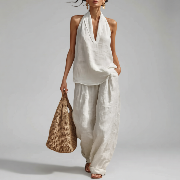 Completo Pantalone con Scollo Halter