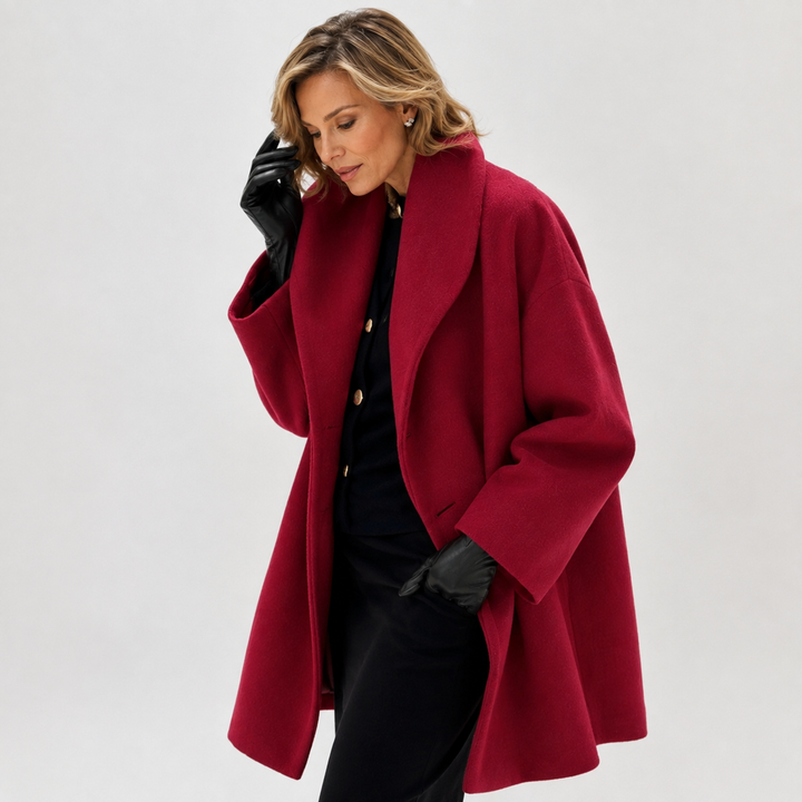 Cappotto Avvolgente con Collo a Scialle