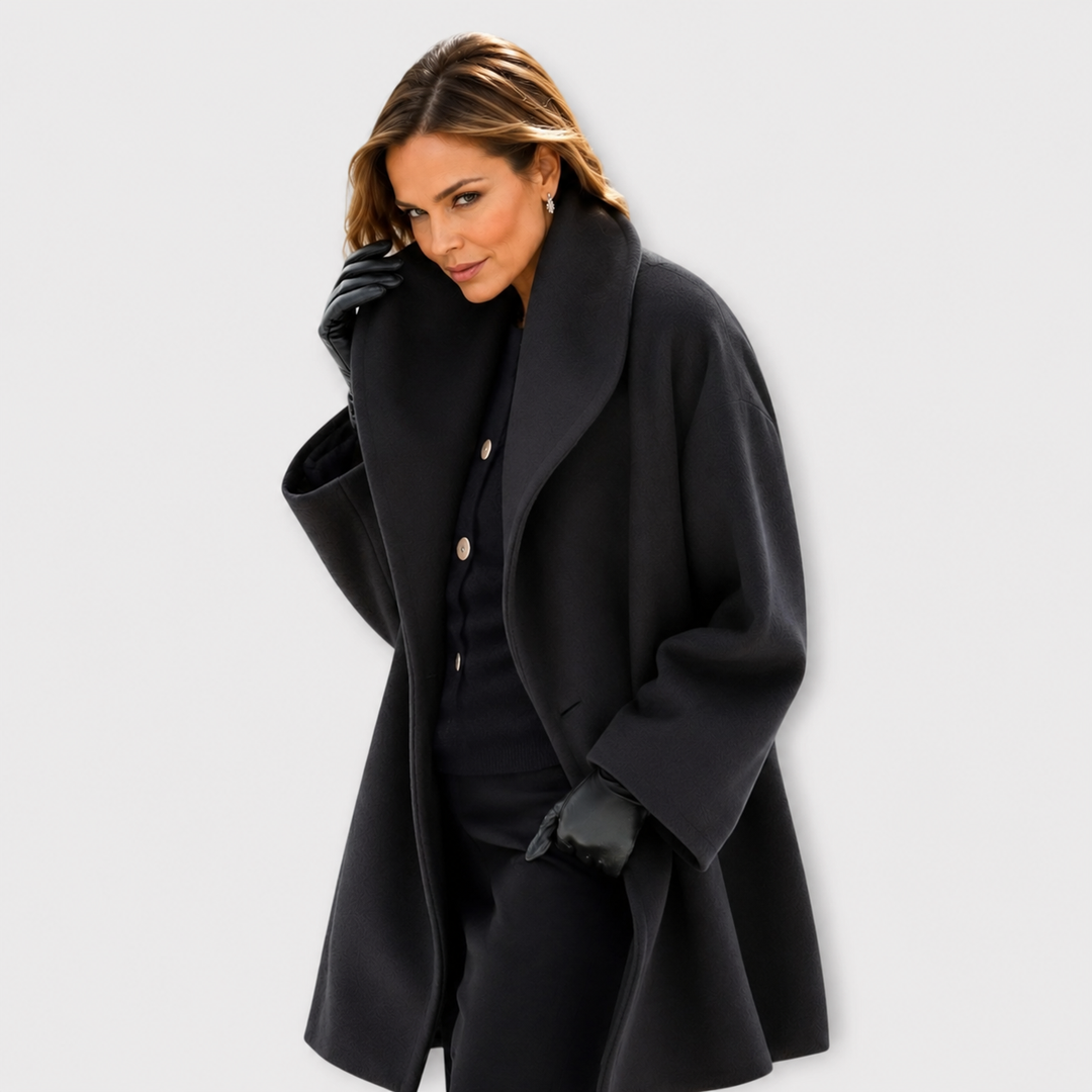Cappotto Avvolgente con Collo a Scialle