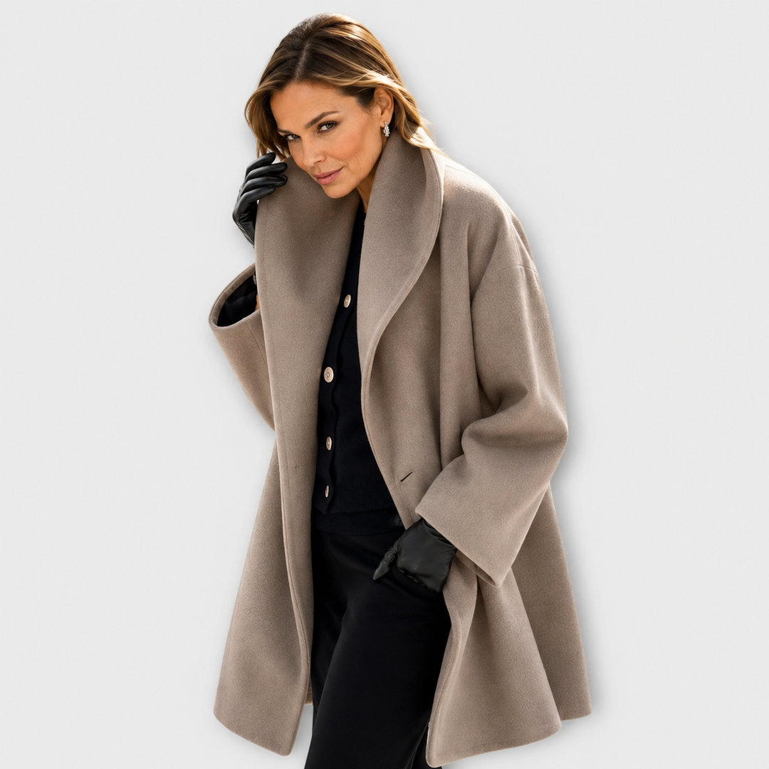 Cappotto Avvolgente con Collo a Scialle