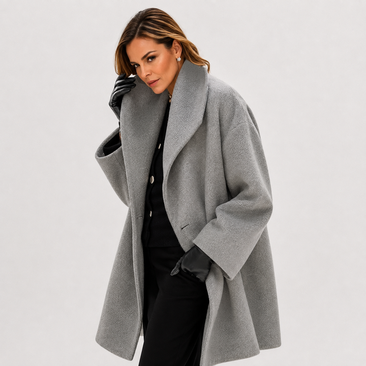 Cappotto Avvolgente con Collo a Scialle