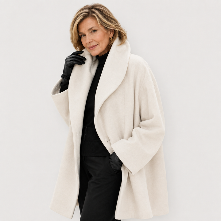 Cappotto Avvolgente con Collo a Scialle