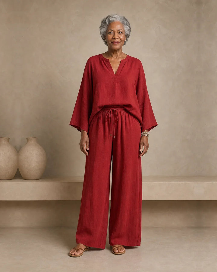 Completo Pantalone con Scollo a V