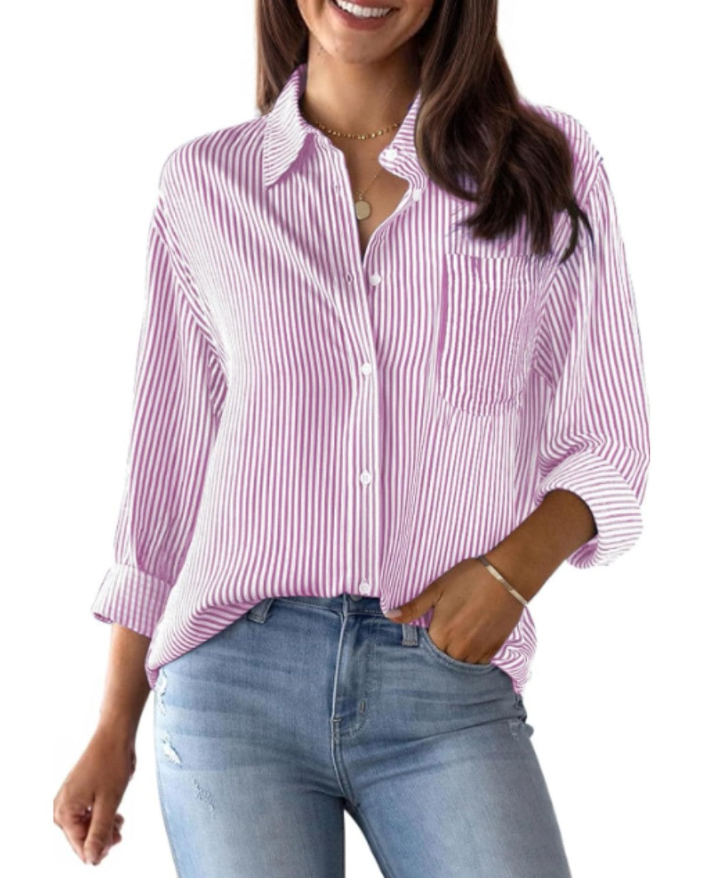 Blusa a Righe Verticali