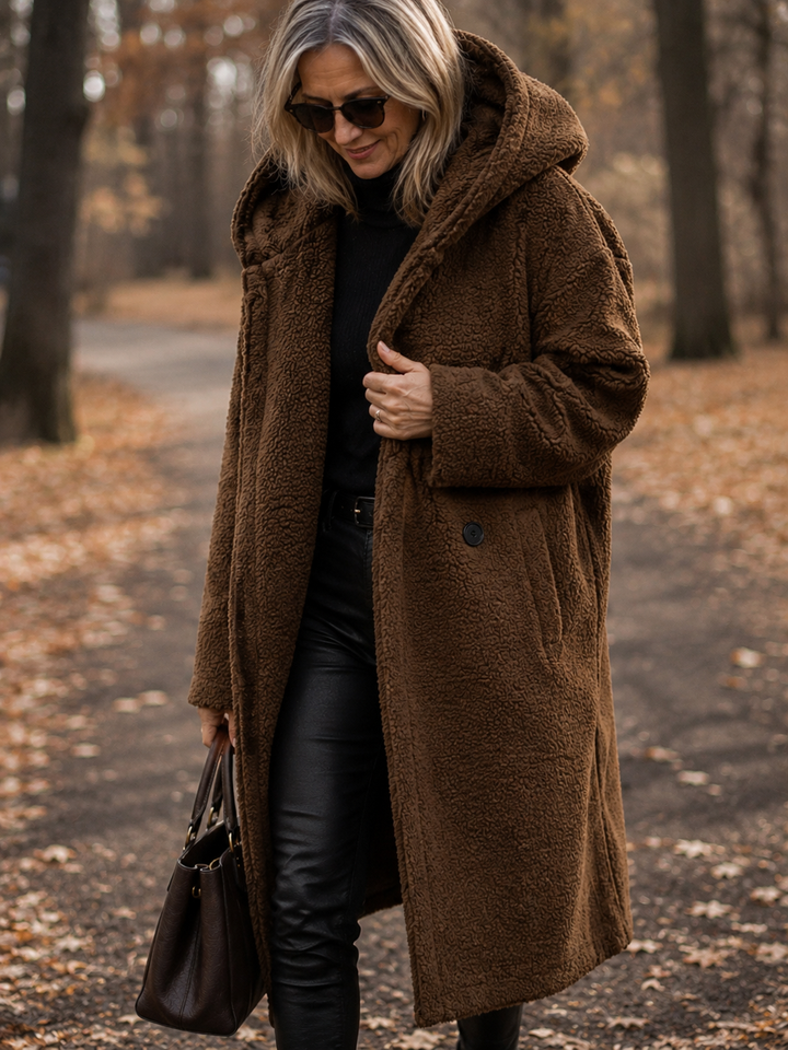 Cappotto Avvolgente con Cappuccio