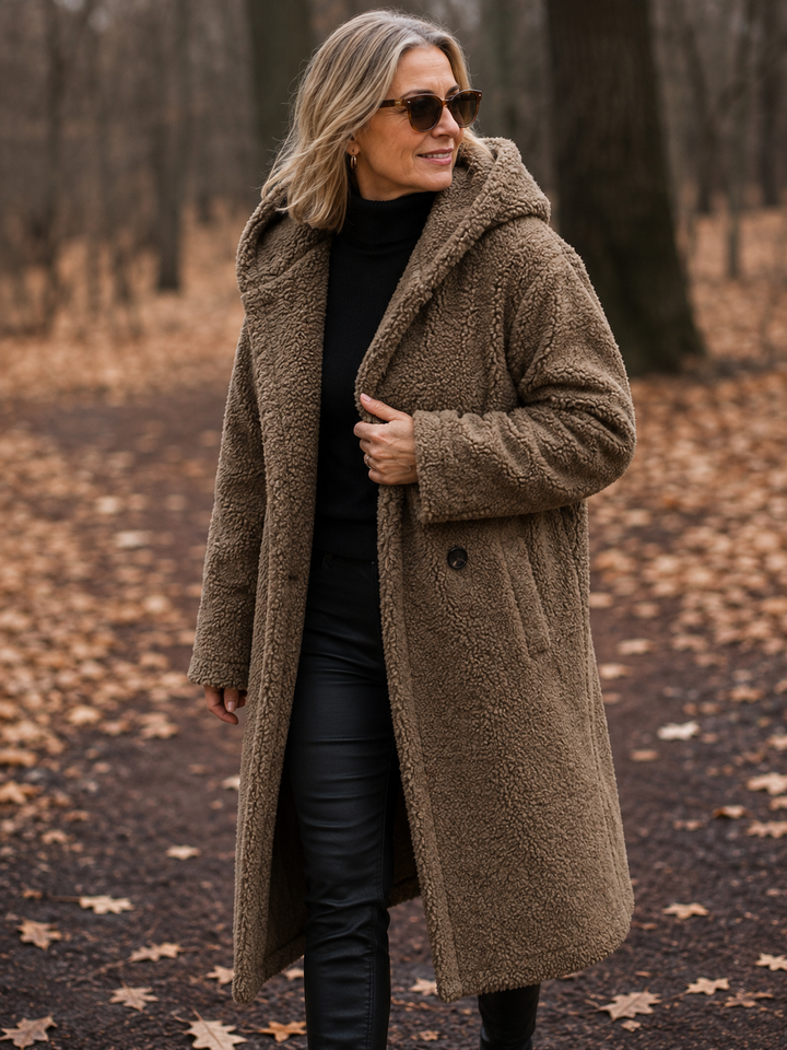Cappotto Avvolgente con Cappuccio